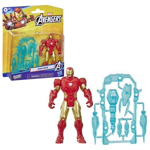 MARVEL AVENGERS ACTION VERS SET FIGURINA IRON MAN SI ACCESORII 11.4CM [1]
