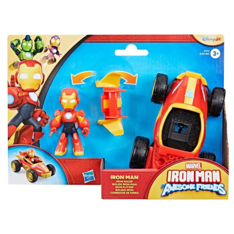 Noutăți Librăria Compas - Set figurina cu vehicul Marvel Iron Man And His Awesome Friends Iron Man Racer 7 x 26 x 19 cm