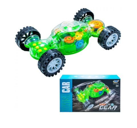 Mașinuțe de jucărie - Masina cascadorii Twist Car transparenta cu lumini si sunete 3+