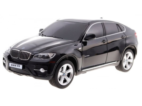 Masinuțe cu telecomandă - MASINA CU TELECOMANDA BMW X6 NEGRU CU SCARA 1 LA 24