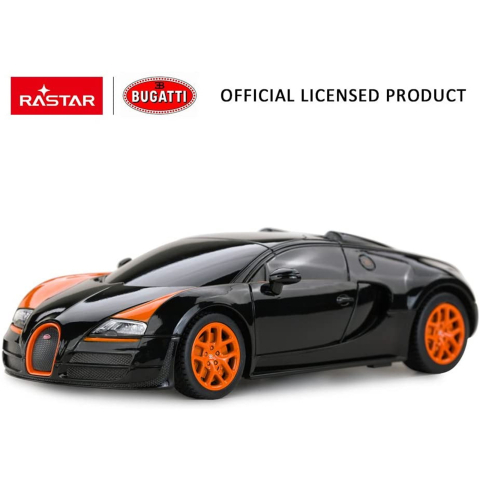 MASINA CU TELECOMANDA BUGATTI GRAND SPORT VITESSE NEGRU CU SCARA 1 LA 18 [2]