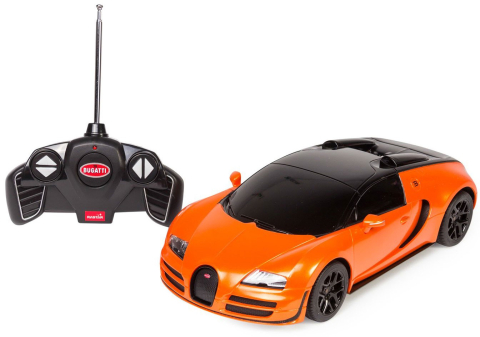 MASINA CU TELECOMANDA BUGATTI GRAND SPORT VITESSE PORTOCALIE CU SCARA 1 LA 18 [1]