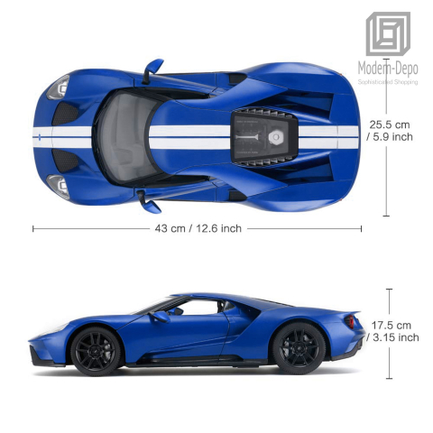MASINA CU TELECOMANDA FORD GT ALBASTRU CU SCARA 1 LA 14 [2]