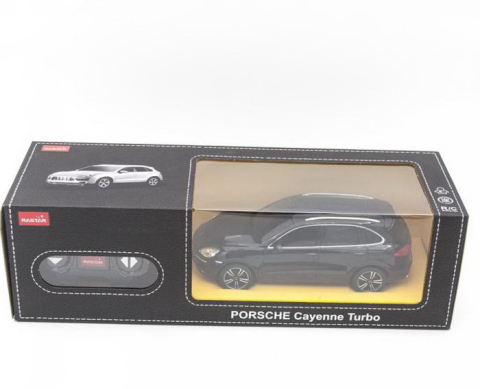 Masinuțe cu telecomandă - MASINA CU TELECOMANDA PORSCHE CAYENNE TURBO NEGRU CU SCARA 1 LA 24
