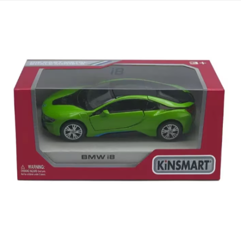 Mașinuțe de jucărie - Masinuta metalica BMW i8 Kinsmart verde 1:28