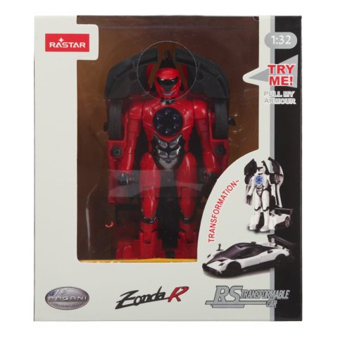 Mașinuțe de jucărie - MASINUTA METALICA CONVERTIBILA PAGANI ZONDA R ROSU CU SCARA 1 LA 32