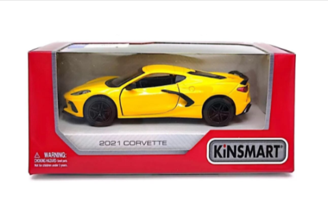 Mașinuțe de jucărie - Masinuta metalica Corvette 13 cm scara 1 la 36 galbena