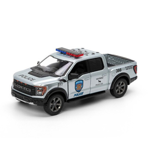 Mașinuțe de jucărie - Masinuta metalica Ford F-150 Raptor Politie/Pompieri 13 cm