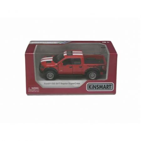 Mașinuțe de jucărie - Masinuta metalica Ford F-150 SVT Raptor SuperCrew Kinsmart rosu 1:46 13 cm