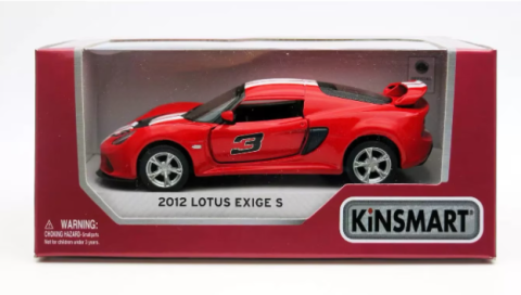 Mașinuțe de jucărie - Masinuta metalica 2012 Lotus Exige S Kinsmart rosu 1:28 13 cm