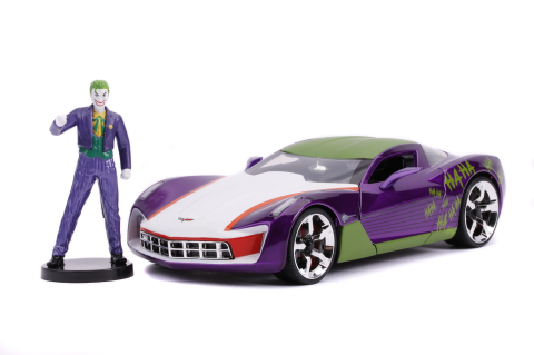 MASINUTE METALICA CHEVY CORVETTE STINGRAY 2009 SI FIGURINA JOKER SCARA 1:24 [1]