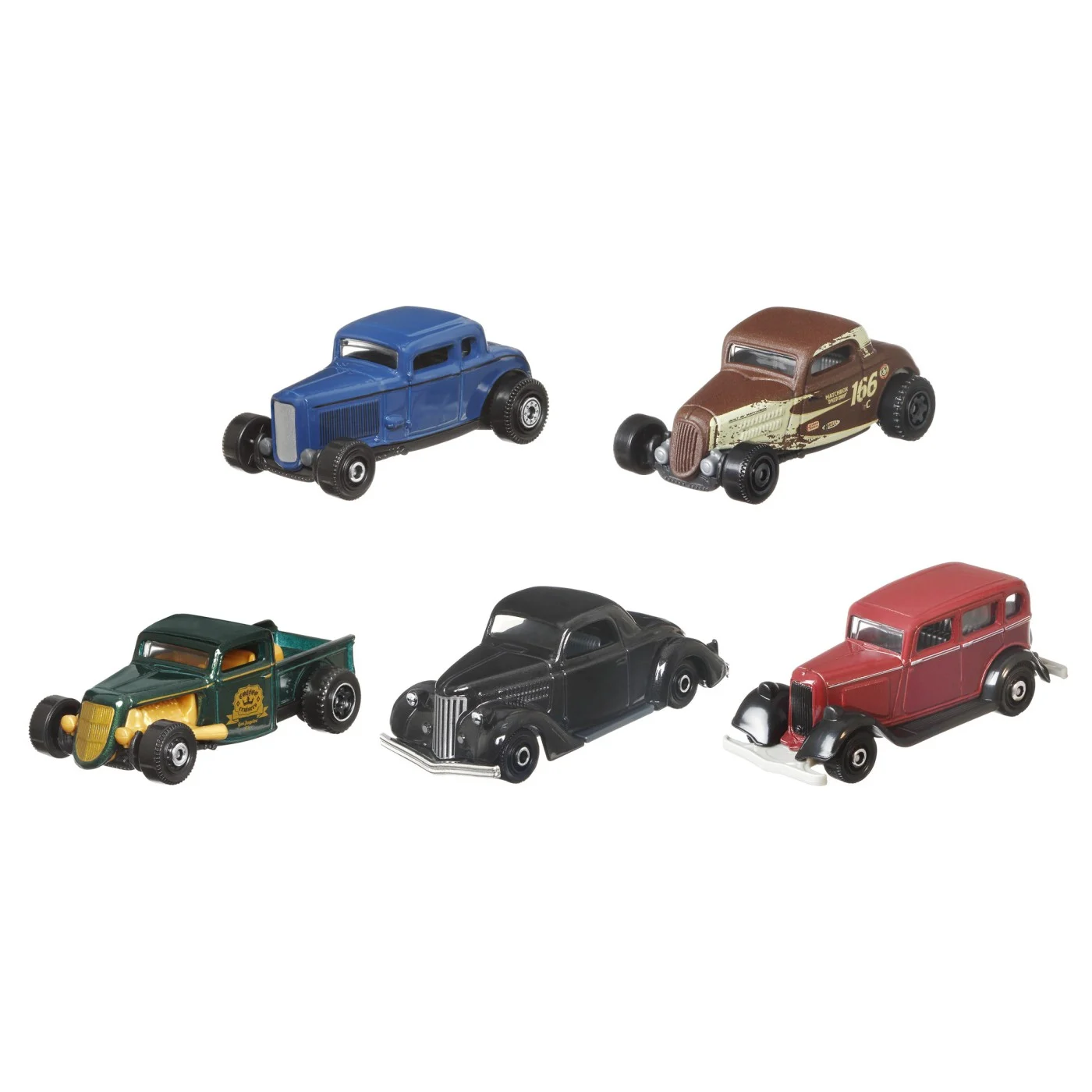 Mașinuțe de jucărie - Matchbox Set 5 Masinute Metalice Mbx Road Cruisers scara 1 la 64 Mattel