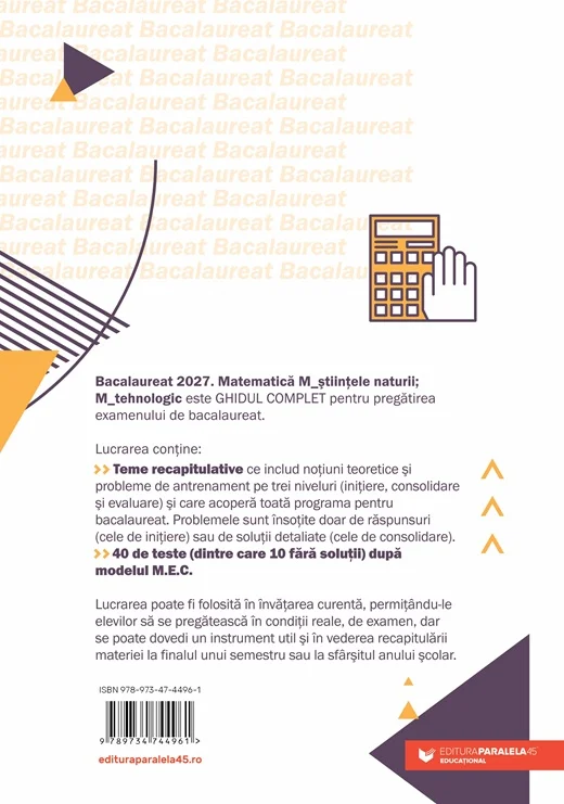 Bacalaureat 2027 Matematica M_stiintele naturii M_tehnologic - Mihai Monea, Steluta Monea, Ioan Serdean, Adrian Zanoschi [1]