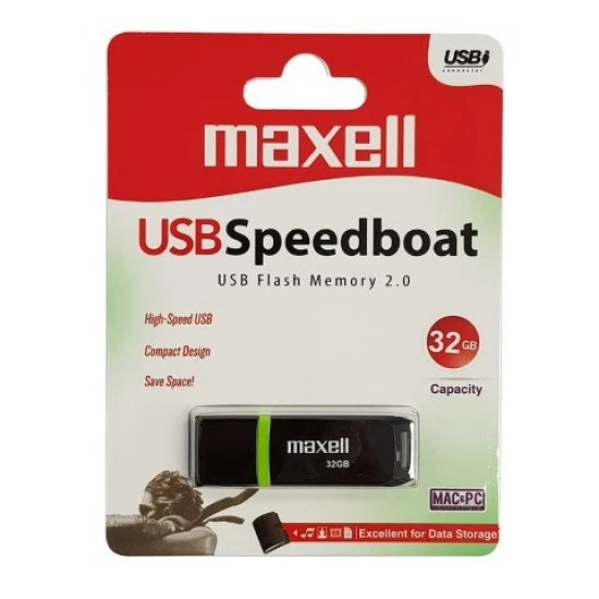 Memorii și stocare - Memorie USB 2.0 Maxell Speedboat Black 32 GB
