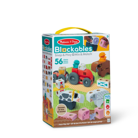 Jocuri de construcție și cuburi - MELISSA AND DOUG SET DE CONSTRUCTIE DIN LEMN FERMA