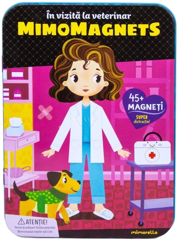Jucării și jocuri - Puzzle magnetic in cutie metalica. In vizita la veterinar