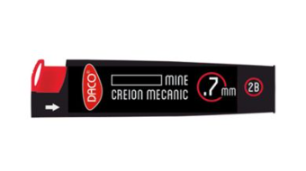 Mine și rezerve - Mina creion mecanic 0.7 mm 2B Daco