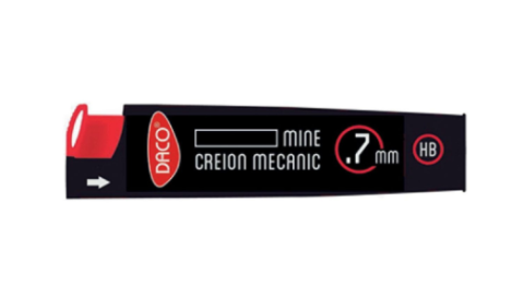 Mine și rezerve - Mina creion mecanic 0.7 mm HB Daco
