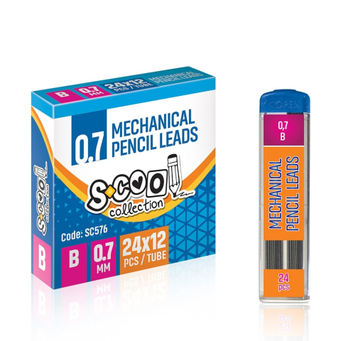 Noutăți Librăria Compas - Mine creion mecanic 0.7 mm B 24 buc /set S-Cool