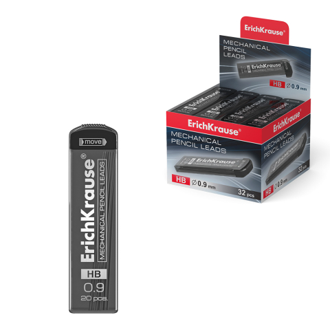 Rechizite școlare - Mine ErichKrause pentru creioane mecanice 0.9 mm HB 20 buc /set