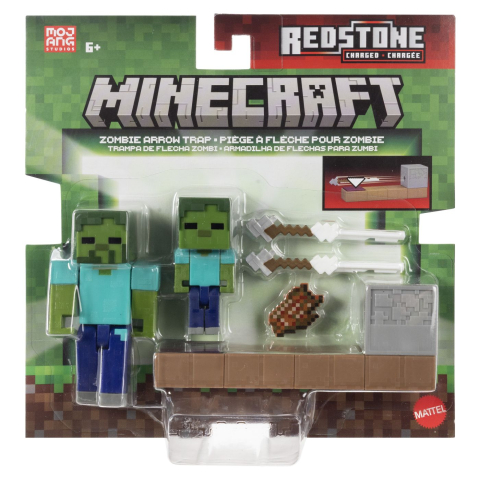Figurine - MINECRAFT REDSTONE CHARGED SET CAPCANA CU SAGETI PENTRU ZOMBI FIGURINA CU ACCESORII