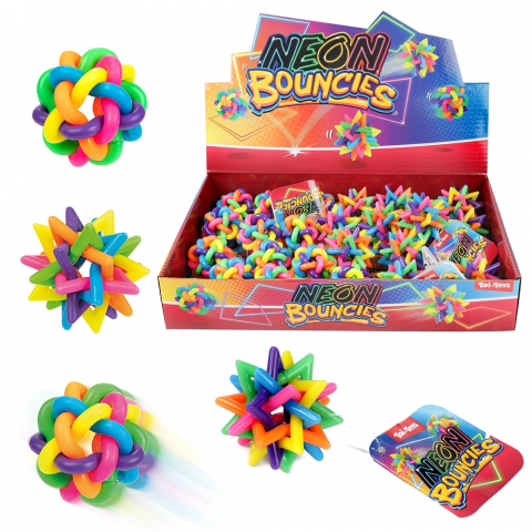 Jucării senzoriale și antistres - Minge saltareata neon 4.5 cm