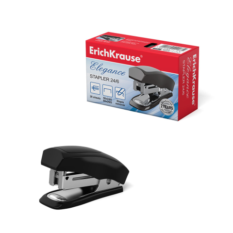 Instrumente și accesorii birou - Mini capsator ErichKrause Elegance Classic 20 coli negru