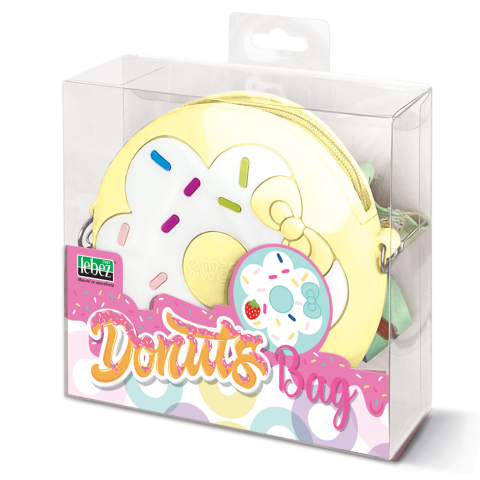 Mini geanta Donuts din silicon cu fermoar si curea 12 x 3.5 cm  culori diferite [2]