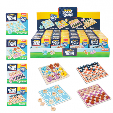 Noutăți Librăria Compas - Mini jocuri de societate 4 in 1 din lemn Toi-Toys