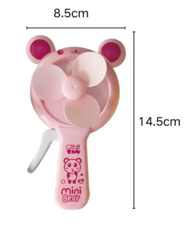 Ventilator manual Flippy ursulet roz 14.5 cm [1]