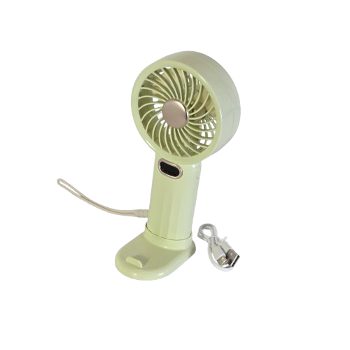 Mini ventilator portabil cu suport  si incarcare USB verde [3]