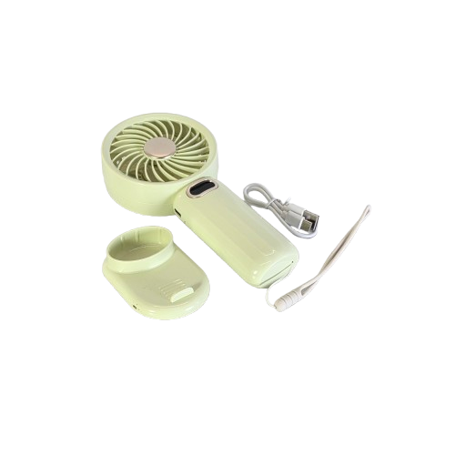 Mini ventilator portabil cu suport  si incarcare USB verde [4]