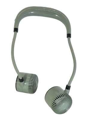 Accesorii personale și beauty - Ventilator portabil pentru gat cu doua capete reincarcabil verde inchis