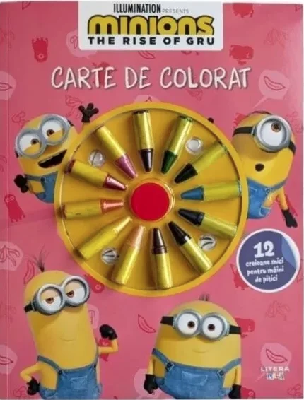 Cărți pentru copii - Minionii. Carte de colorat cu 12 creioane