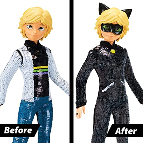 Papusa Miraculous Cat Noir cu paiete 26 cm [4]