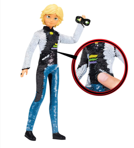 Papusa Miraculous Cat Noir cu paiete 26 cm [1]