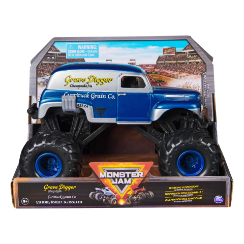 Mașinuțe de jucărie - MONSTER JAM MASINUTA METALICA GRAVE DIGGER SCARA 1:24