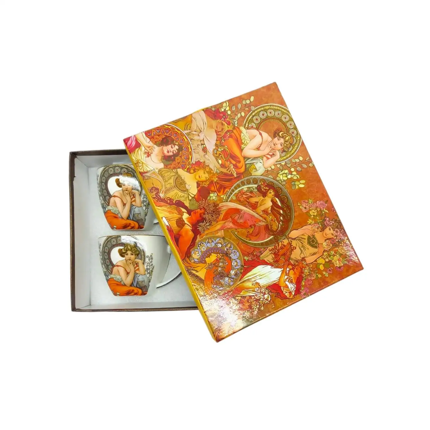 Căni și pahare - Mucha Set cafea pentru doua persoane 23x18x10 cm