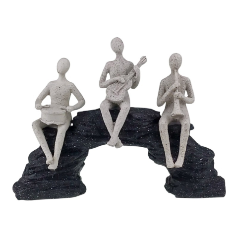 Casă și decorațiuni - Decoratiune rasina 24x18 cm Muzicieni cu instrumente muzicale