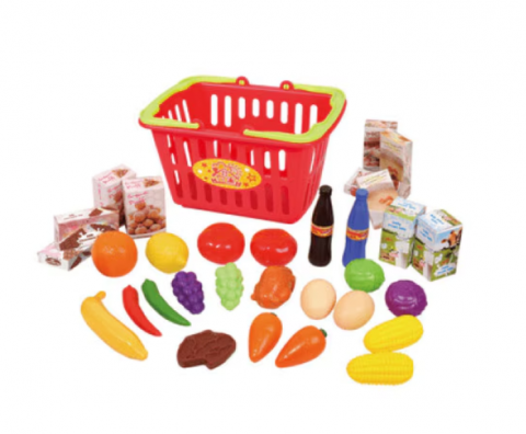 Cos de cumparaturi Play cu alimente 32 piese [0]