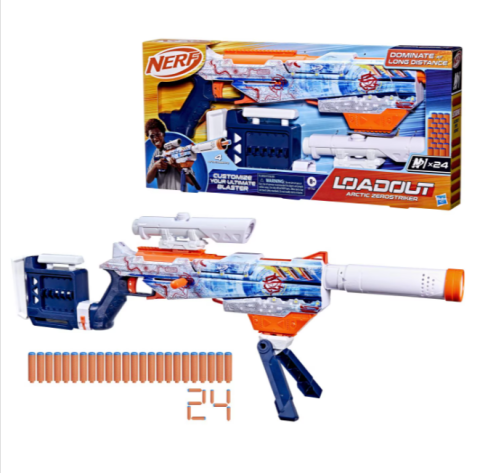 Jucării interactive și tematice - Blaster Nerf Loadout Arctic Zerostriker 24 proiectile
