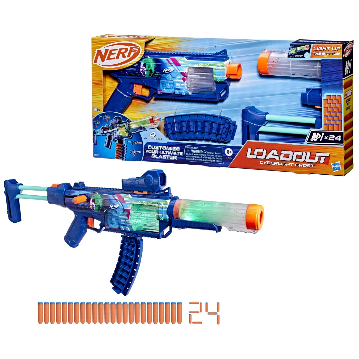 Jucării interactive și tematice - Nerf Blaster Loadout Cyberlight Ghost