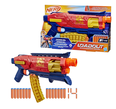 Jucării interactive și tematice - Blaster Nerf Loadout Shadowspeed Recon 14 proiectile
