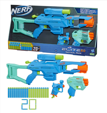Jucării interactive și tematice - Set 3 blastere Nerf Elite 2.0 Tactical Pack cu 20 de proiectile