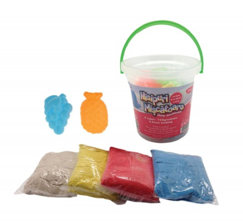Jucării și jocuri - Nisip modelabil 400g Daco nisipuri miscatoare multicolor