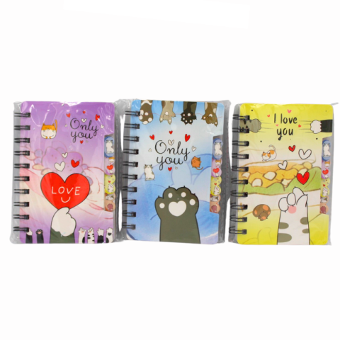 Papetărie și articole din hârtie - Carnet cu spirala pentru copii modele diferite Love