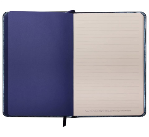Notebook coperta tare piele A5 144 pagini Cuirise Clairefontaine Metallic Indigo [2]