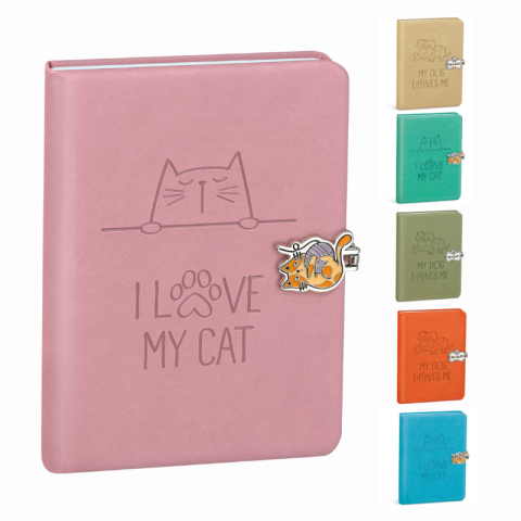 Noutăți Librăria Compas - Notebook I love my pet cu inchidere magnetica 80 pag culori diferite