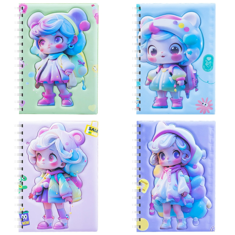 Notes și cuburi memo - Notes 3D cu arc 80 file fetita culori diferite