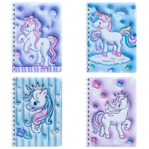 Notes și cuburi memo - Notes 3D cu arc 80 file Unicorn 13.7 x 18 cm culori diferite